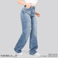 Jeans Straight Semirrígido Tiro Alto 7416