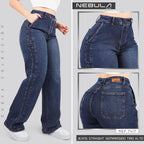 Jeans Straight Semirrígido Tiro Alto 7417