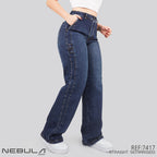 Jeans Straight Semirrígido Tiro Alto 7417