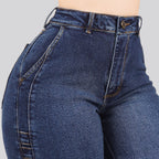 Jeans Straight Semirrígido Tiro Alto 7417