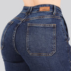 Jeans Straight Semirrígido Tiro Alto 7417