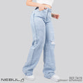 Jeans Straight Semirrígido Tiro Alto 7419