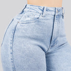 Jeans Straight Semirrígido Tiro Alto 7419