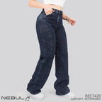 Jeans Straight Semirrígido Tiro Alto 7420