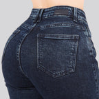 Jeans Straight Semirrígido Tiro Alto 7420