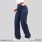 Jeans Straight Semirrígido Tiro Alto 7421