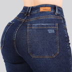 Jeans Straight Semirrígido Tiro Alto 7421