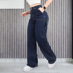Jeans Straight Semirrígido Tiro Alto 7424