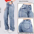 Jeans Straight Semirrígido Tiro Alto 8002