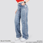 Jeans Straight Semirrígido Tiro Alto 8002