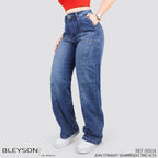 Jeans Straight Semirrígido Tiro Alto 8004