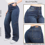 Jeans Straight Semirrígido Tiro Alto 8005
