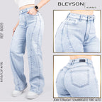Jeans Straight Semirrígido Tiro Alto 8009