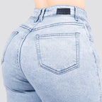 Jeans Straight Semirrígido Tiro Alto 8009