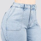 Jeans Straight Semirrígido Tiro Alto 8010