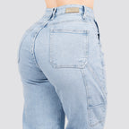 Jeans Straight Semirrígido Tiro Alto 8010