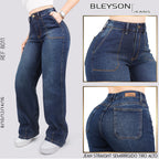 Jeans Straight Semirrígido Tiro Alto 8011