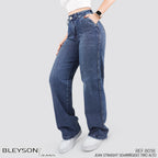 Jeans Straight Semirrígido Tiro Alto 8018