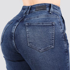 Jeans Straight Semirrígido Tiro Alto 8018