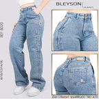 Jeans Straight Semirrígido Tiro Alto 8020