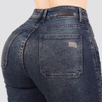 Jeans Straight Semirrígido Tiro Alto 8022