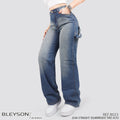 Jeans Straight Semirrígido Tiro Alto 8023