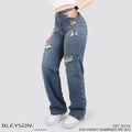 Jeans Straight Semirrígido Tiro Alto 8024