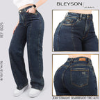 Jeans Straight Semirrígido Tiro Alto 8025