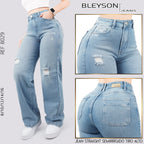 Jeans Straight Semirrígido Tiro Alto 8029