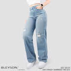 Jeans Straight Semirrígido Tiro Alto 8029