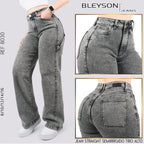 Jeans Straight Semirrígido Tiro Alto 8030