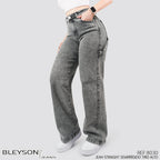Jeans Straight Semirrígido Tiro Alto 8030