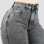 Jeans Straight Semirrígido Tiro Alto 8030