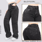 Jeans Straight Semirrígido Tiro Alto 8031