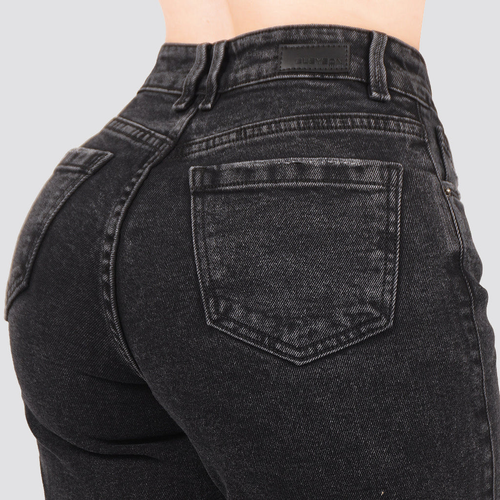 Jeans Straight Semirrígido Tiro Alto 8031