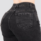 Jeans Straight Semirrígido Tiro Alto 8031