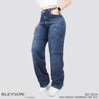 Jeans Straight Semirrígido Tiro Alto 8034