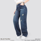 Jeans Straight Semirrígido Tiro Alto 8037