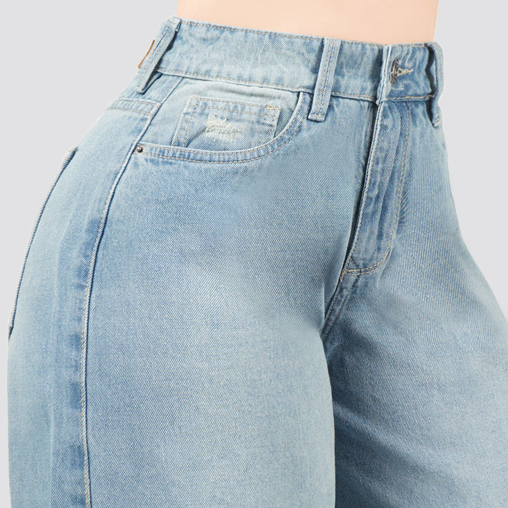 Jeans Wide Leg Rígido Tiro Alto 8202