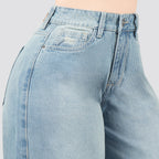 Jeans Wide Leg Rígido Tiro Alto 8202