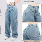 Jeans Wide Leg Rígido Tiro Alto 8203