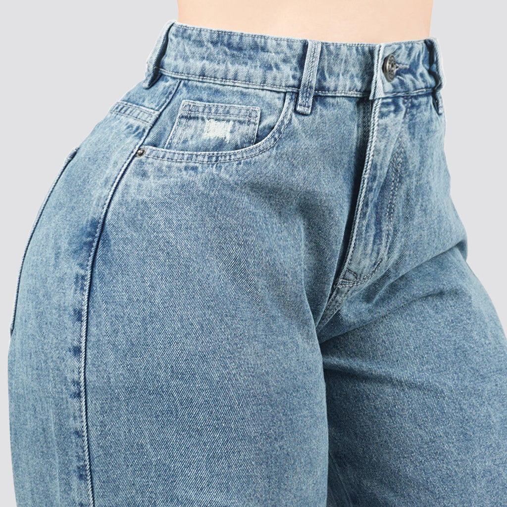 Jeans Wide Leg Rígido Tiro Alto 8203
