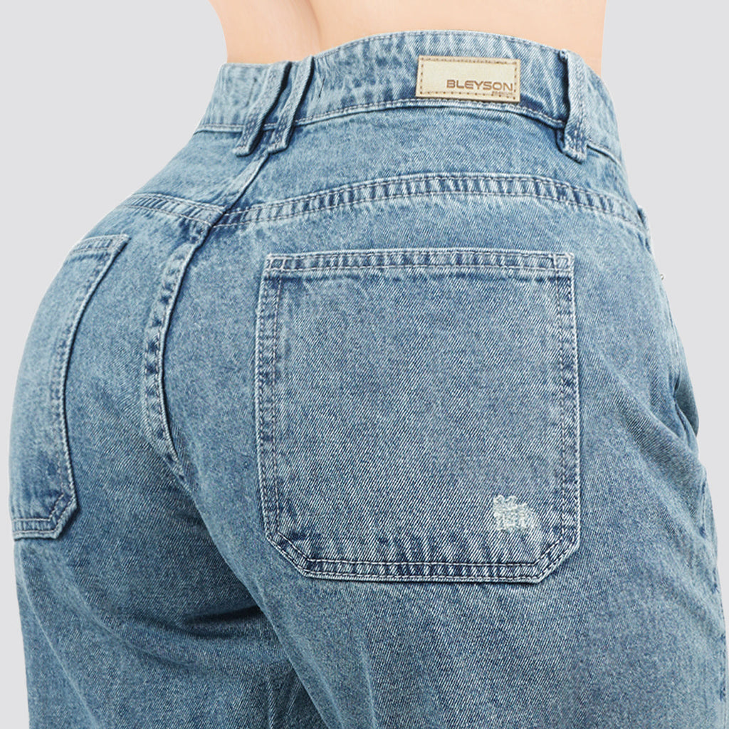 Jeans Wide Leg Rígido Tiro Alto 8203
