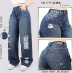 Jeans Wide Leg Rígido Tiro Alto 8205