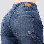 Jeans Wide Leg Rígido Tiro Alto 8205