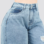 Jeans Wide Leg Rígido Tiro Alto 8207