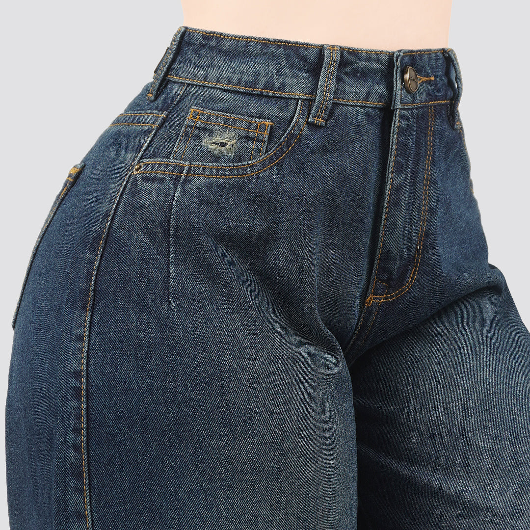 Jeans Wide Leg Rígido Tiro Alto 8208