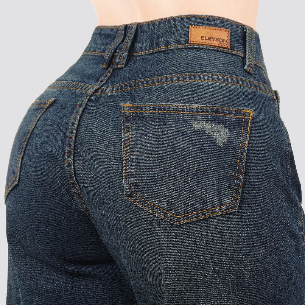 Jeans Wide Leg Rígido Tiro Alto 8208