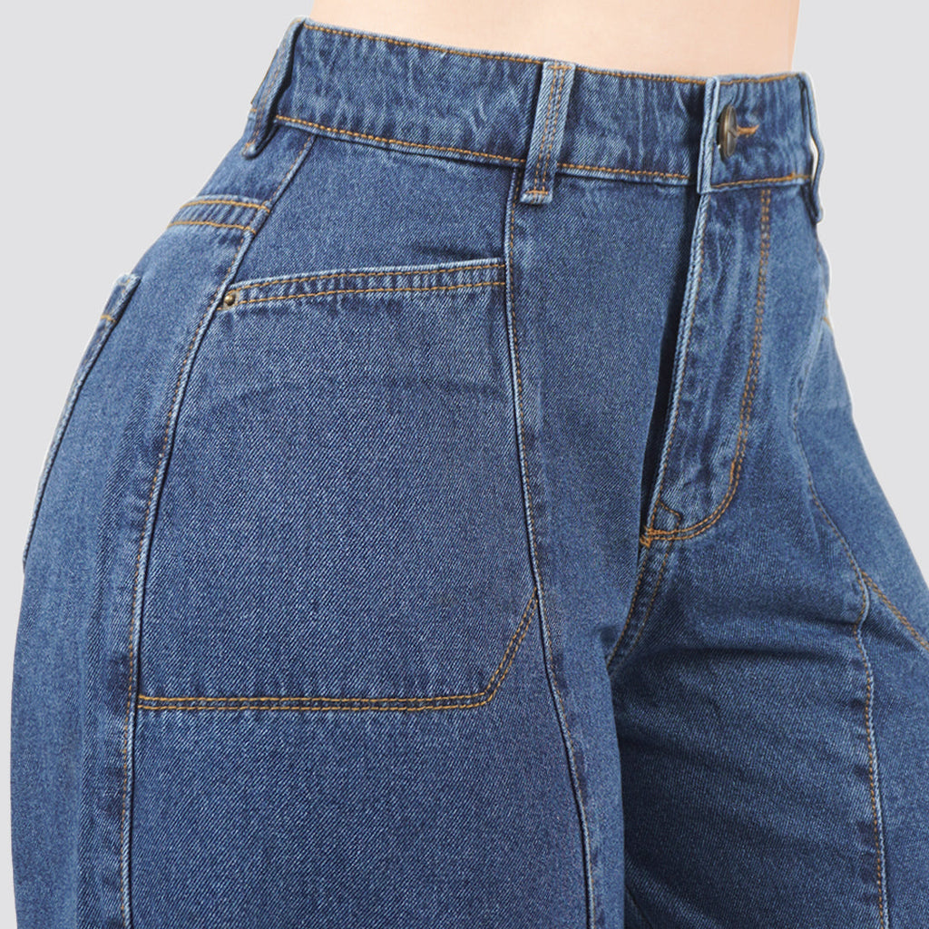 Jeans Wide Leg Rígido Tiro Alto 8209