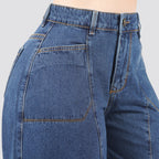 Jeans Wide Leg Rígido Tiro Alto 8209